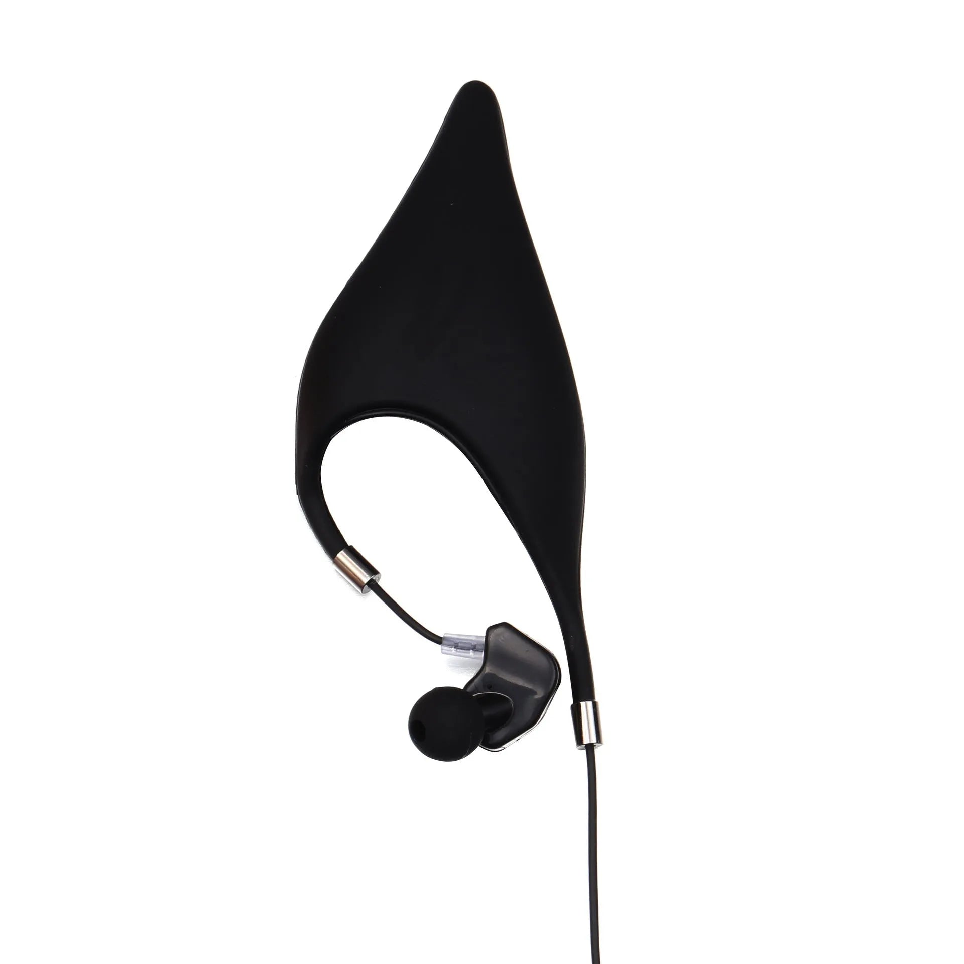 Cartoon elf ear headphones with 3.5mm plug and microphone in black, white, and yellow colour options