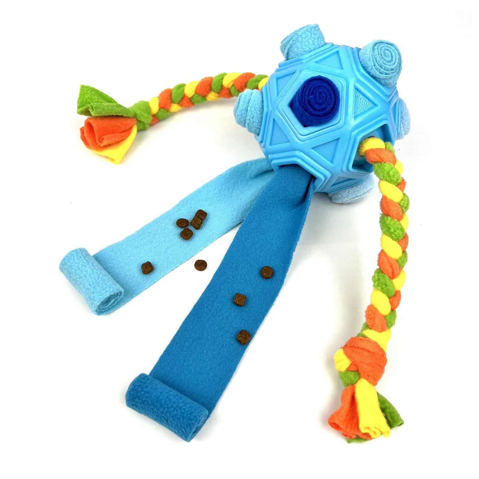 Dog sniffing ball puzzle toy in assorted colours for IQ training and treat dispensing