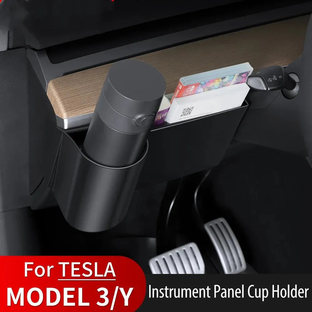 Plastic dashboard cup holder for Tesla Model 3 and Model Y left-hand drive vehicles