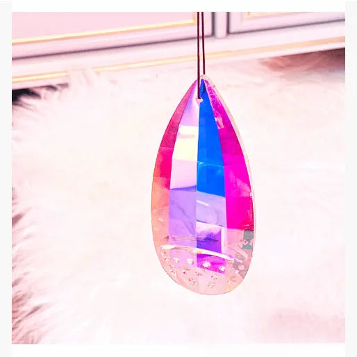 Rainbow electroplated crystal Christmas tree garden pendant decoration for outdoor light-catching display