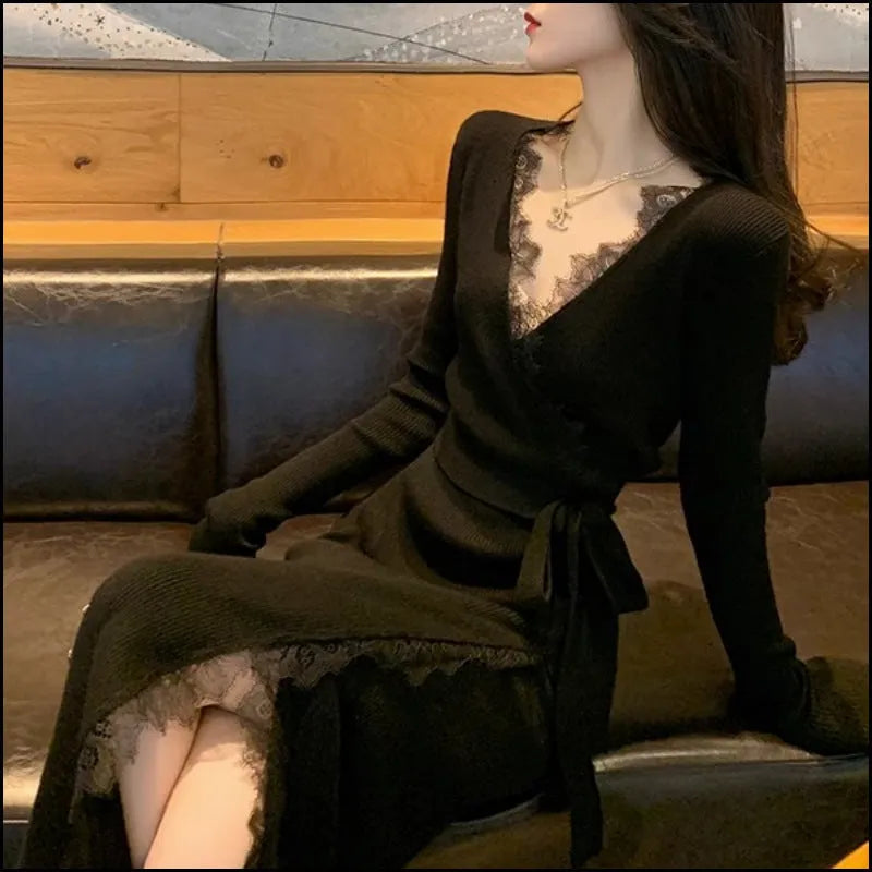 Black polyester women's slim fit princess dress skirt showing elegant style and free size fit