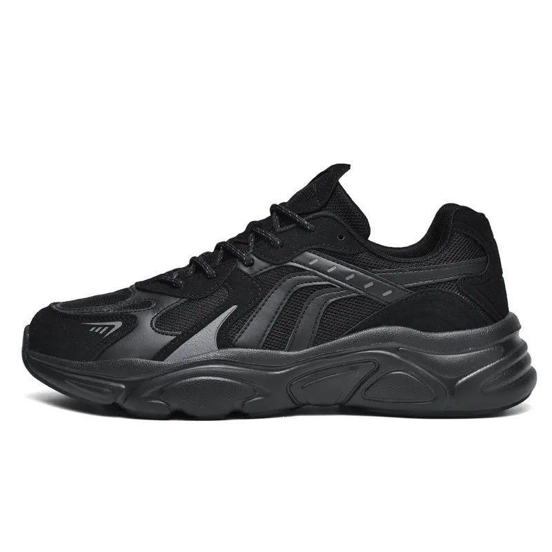 Men's beige and black collapse flat casual sneakers shown in a folded and unfolded state.