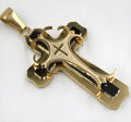 TL stainless steel three-layer stereoscopic cross pendant necklace on adjustable chain