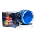 120g hair styling clay container showing colour options including blue, green, purple and rose red