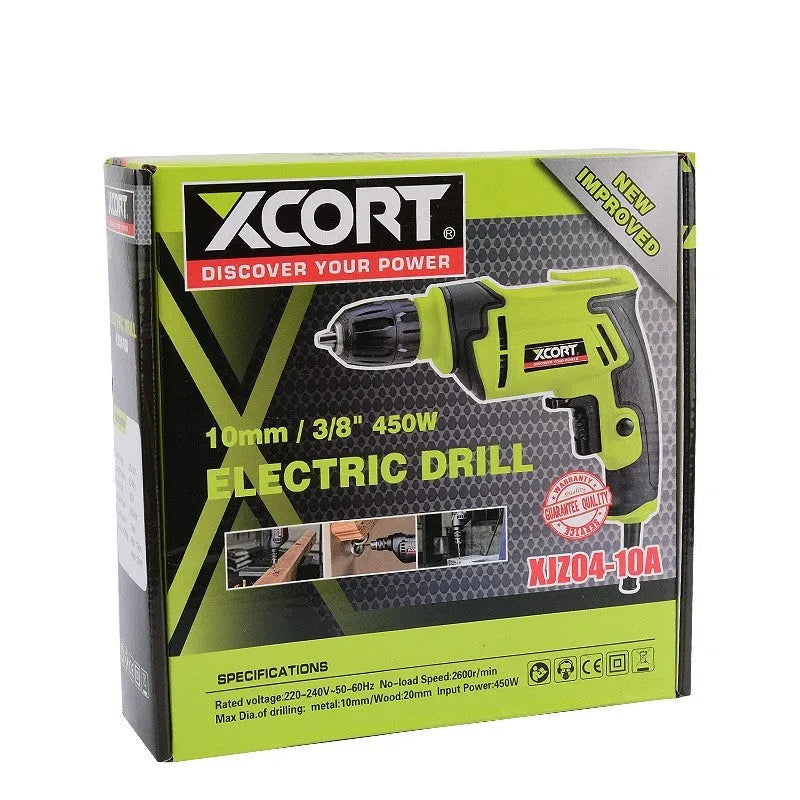 450W pistol grip electric drill power tool with multi-speed control for wood and metal drilling