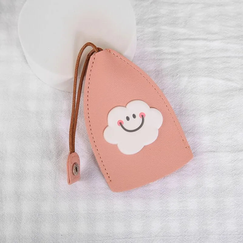 Cartoon design PU leather pull-out car key protector case showing colourful patterns