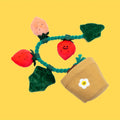 Strawberry potted plant set plush pull toy in photo colour for pet treat hiding