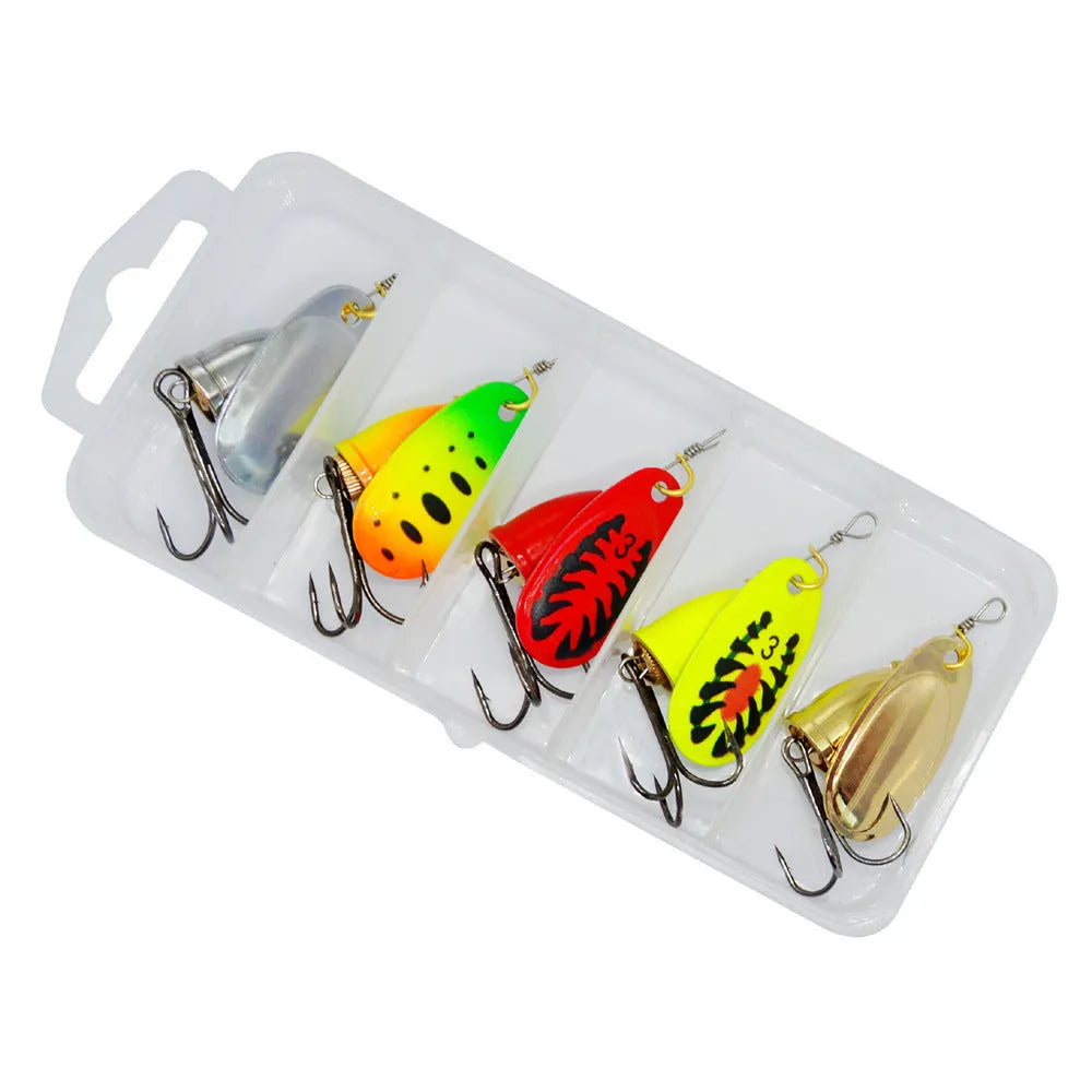 Composite rotating sequins copper bell metal fishing lure in seven colour variations