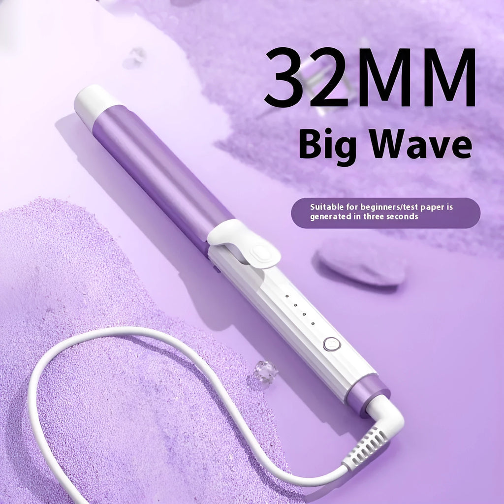 Anion big wave curling iron with four gear thermoregulation in pink and purple plastic body