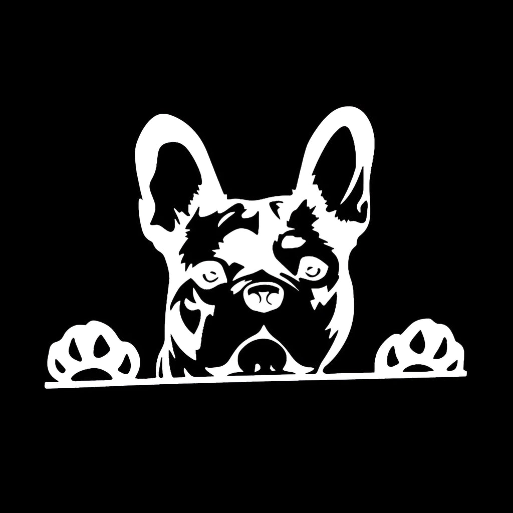 Two reflective dog pattern car stickers in black white and colourful, 15.6x10.4 cm, for rear window scratch cover