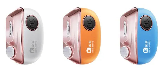 Blue electric nail clipper and polisher with USB Type-C charging port and cleaning brush