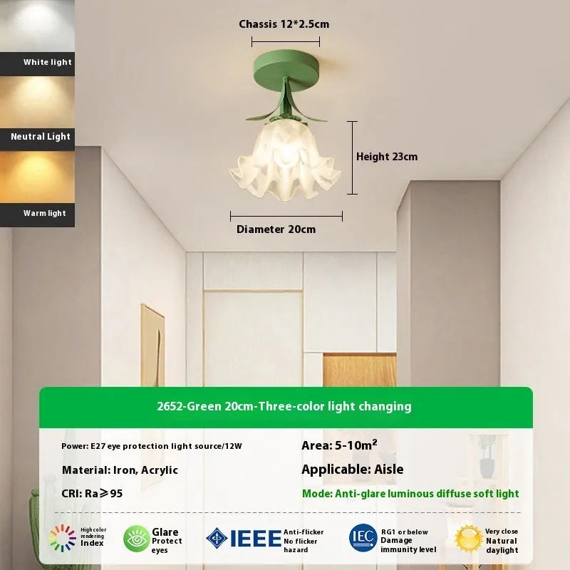 Cream coloured Linglan flower corridor aisle light with modern simple design