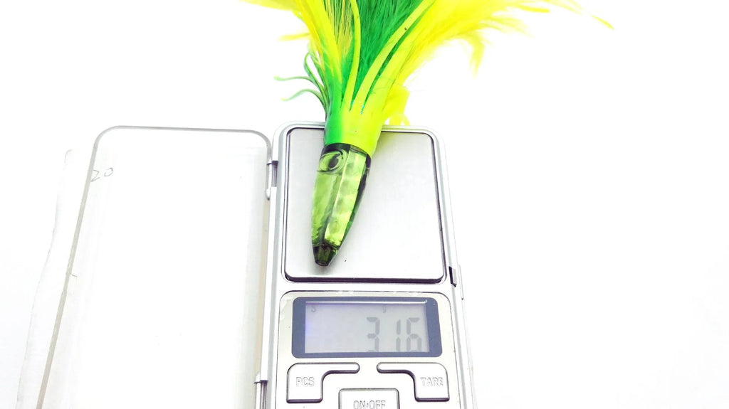 Acrylic sea fishing octopus headband feathered dress lure 14cm 32g resin fish head