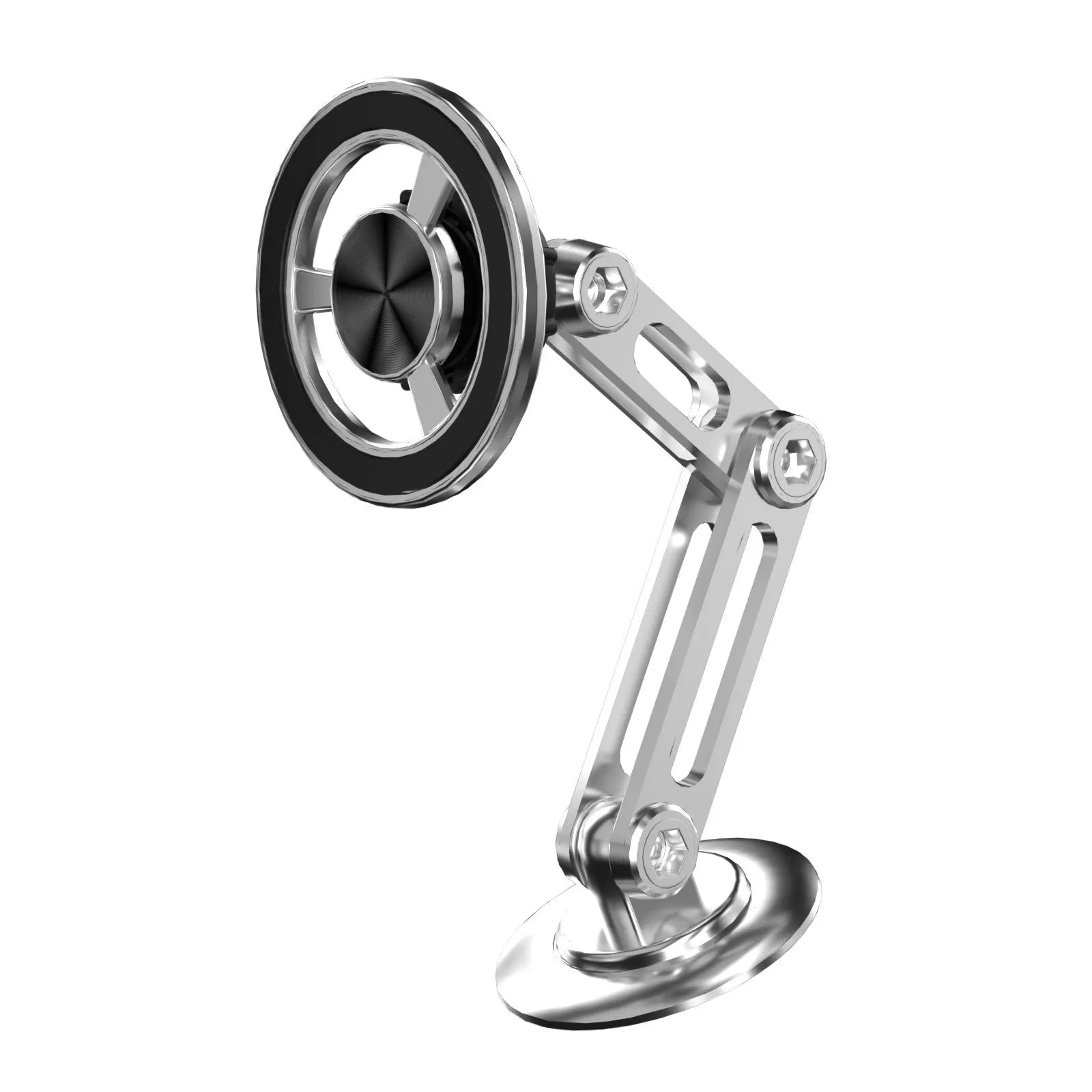 All-metal magnetic car phone holder in four colour options with magnetic rings and adhesive pads