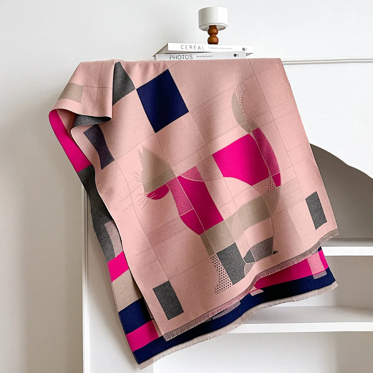 European American style imitation cashmere scarf shawl in beige colour measuring 185x65cm