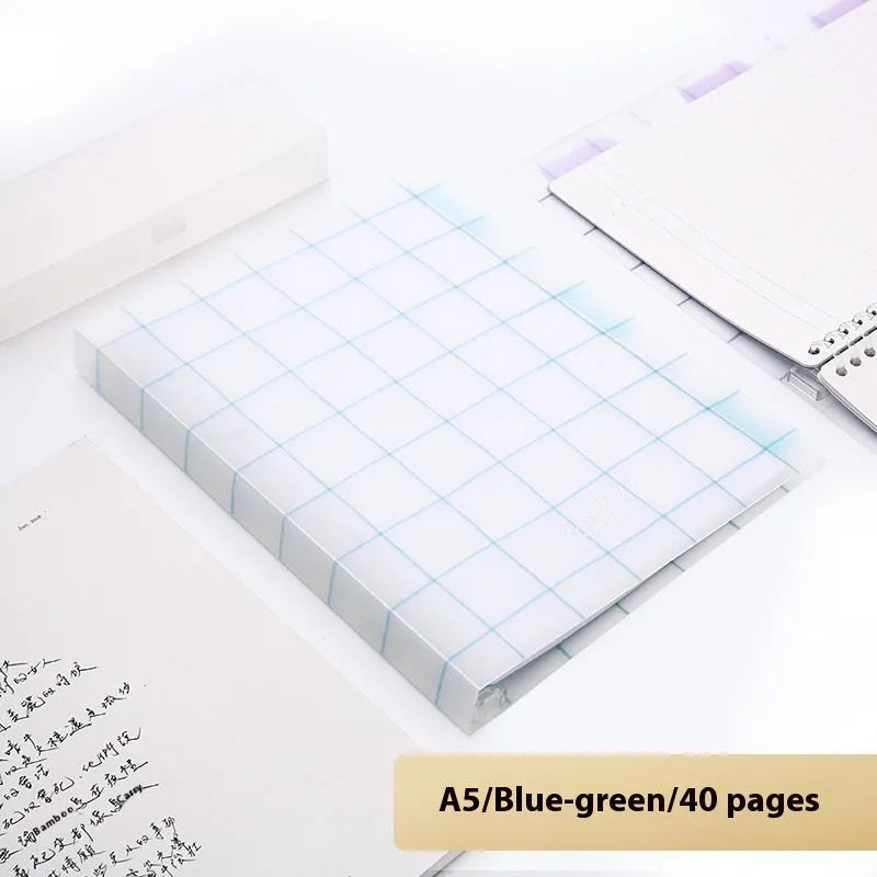 Loose spiral notebook refill with transparent PP cover and raw wood pulp paper in A5 size