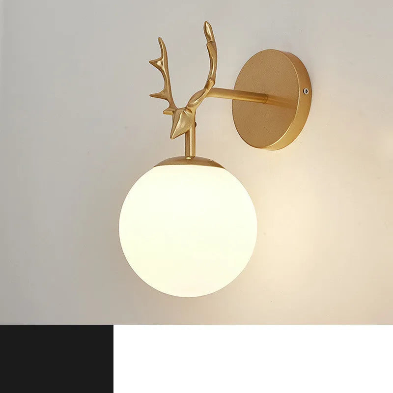Modern round glass wall lamp with minimalist design and E27 bulb holder.