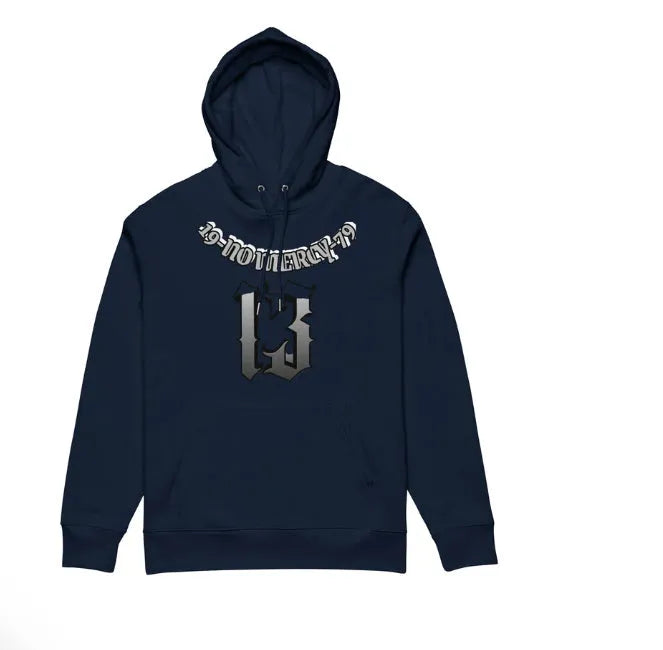 Loose fit fleece-lined hooded pullover sweater in grey, shown as team uniform business attire.