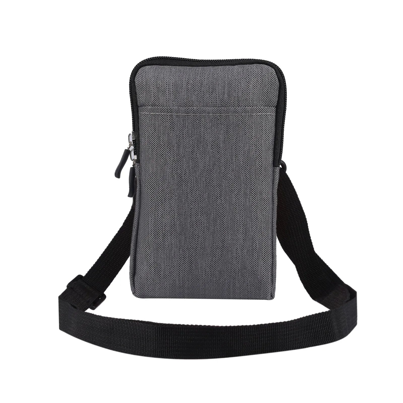 A solid colour neoprene waterproof waist bag worn diagonally across the body, shown in black.