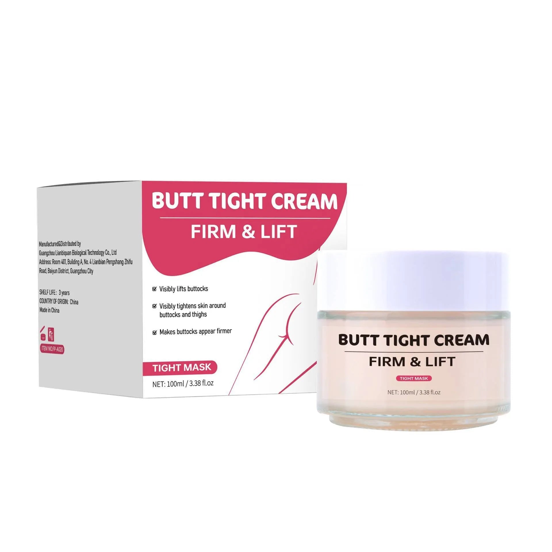 100ml hip tightening cream container with pump dispenser for body contouring application