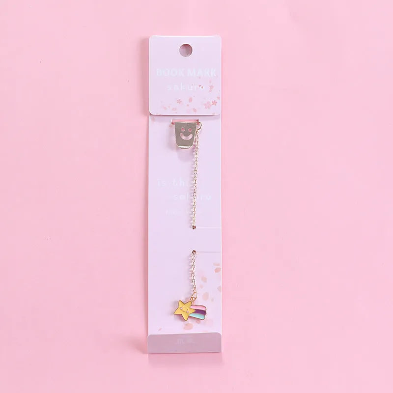 Creative cartoon metal pendant bookmark with alloy construction and colourful cartoon design
