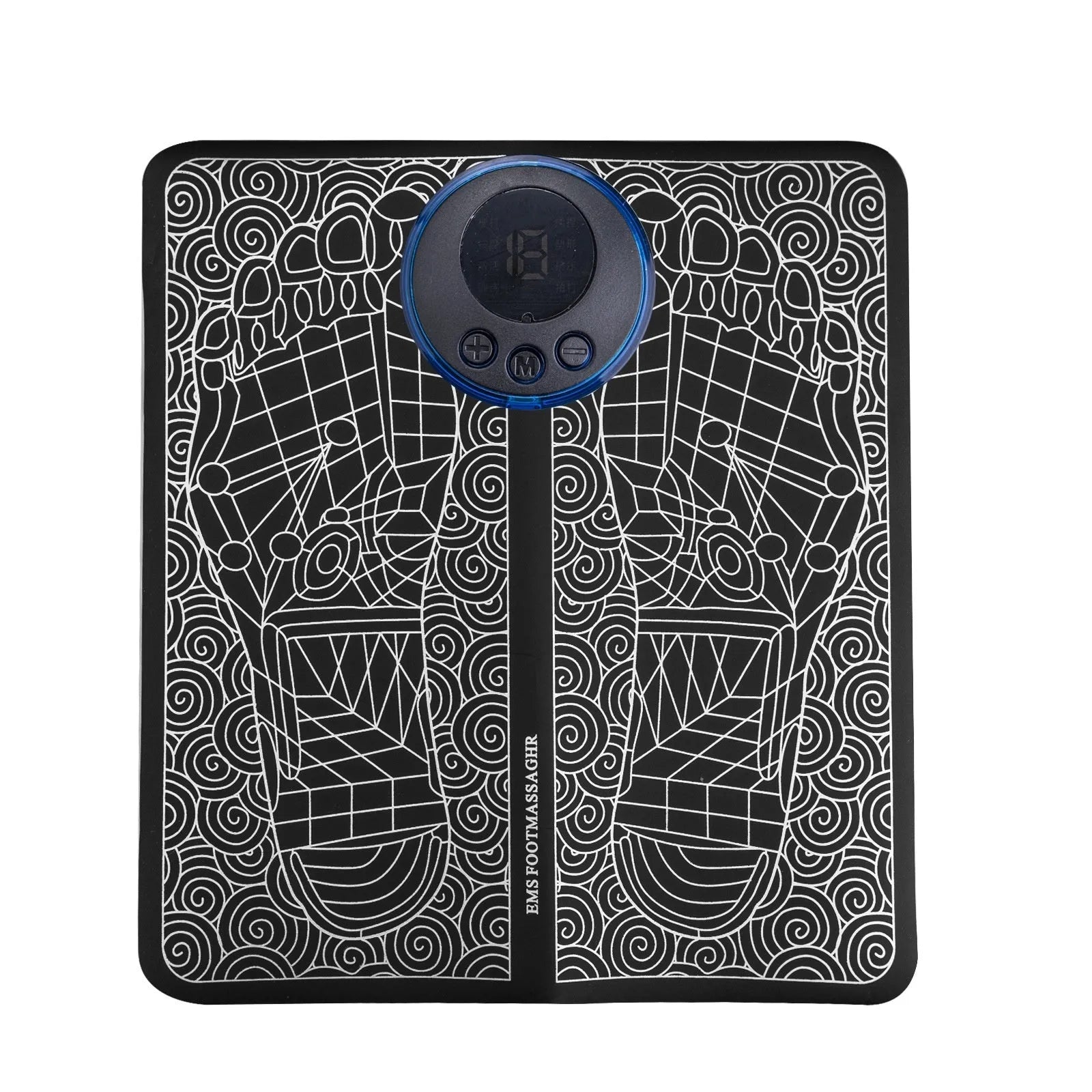 Remote control foot massage cushion with LCD display and leather surface