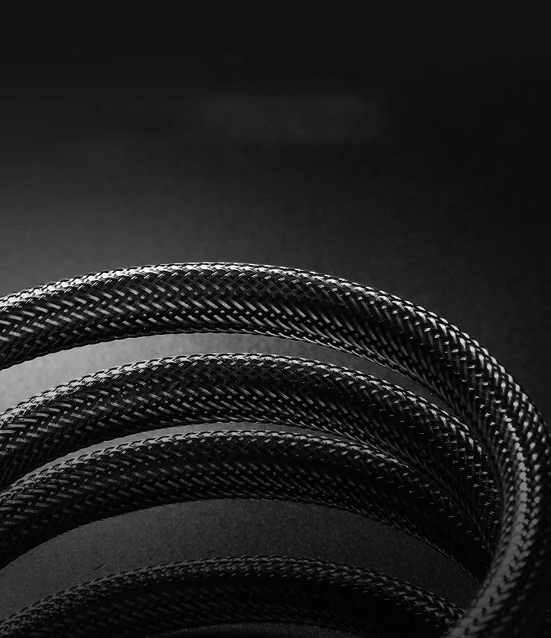 5-metre long black HDMI cable with gold-plated connectors on a white background.