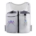 Classic black sports running vest with breathable mesh fabric and a front mobile phone pocket.