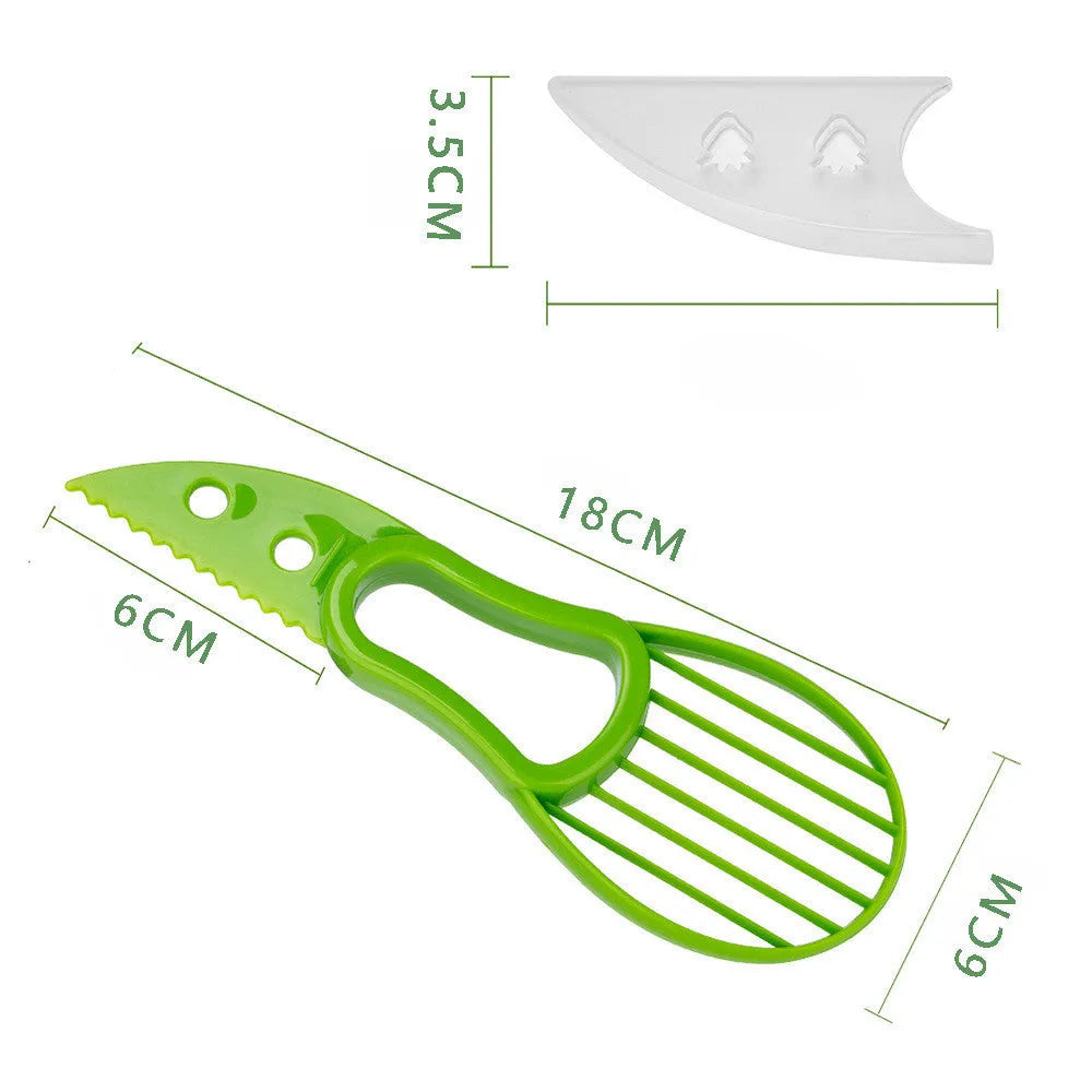 Multifunctional avocado knife in green and orange with polypropylene construction