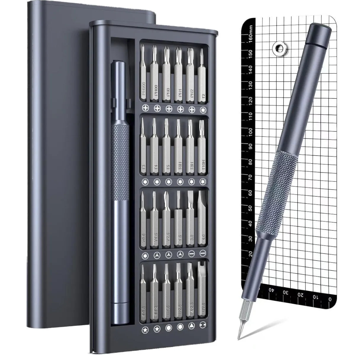 25-in-one magnetic precision screwdriver set with chrome vanadium steel bits and ABS handle