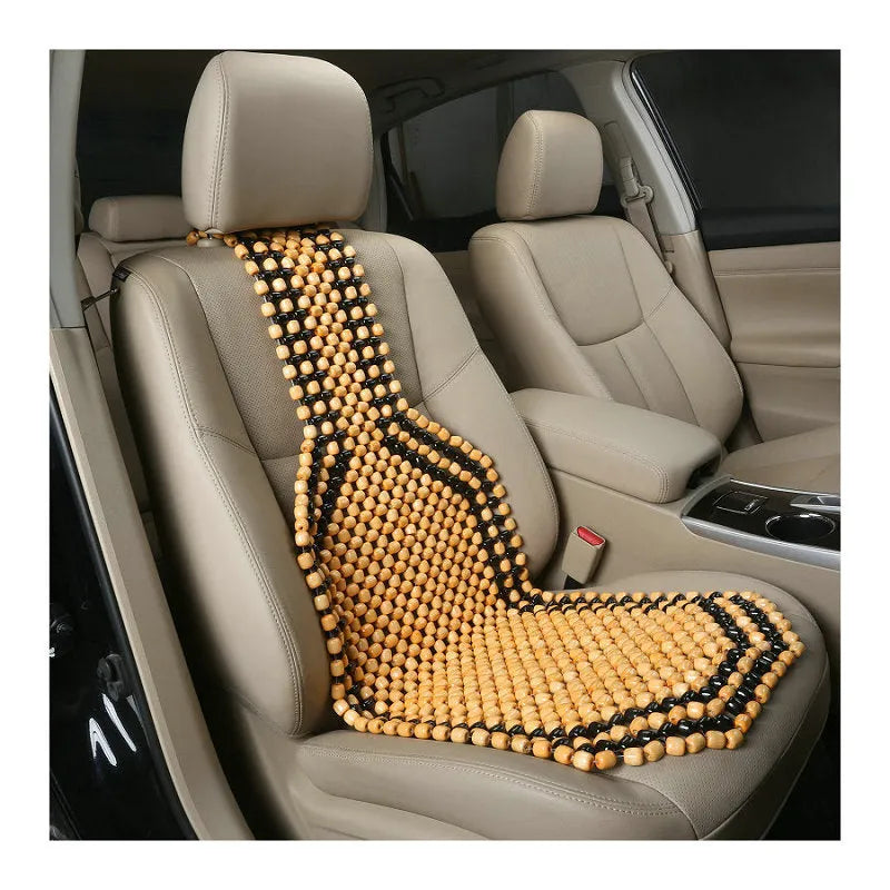 Universal five-seat car seat ventilation cushion in beige colour for summer driving comfort