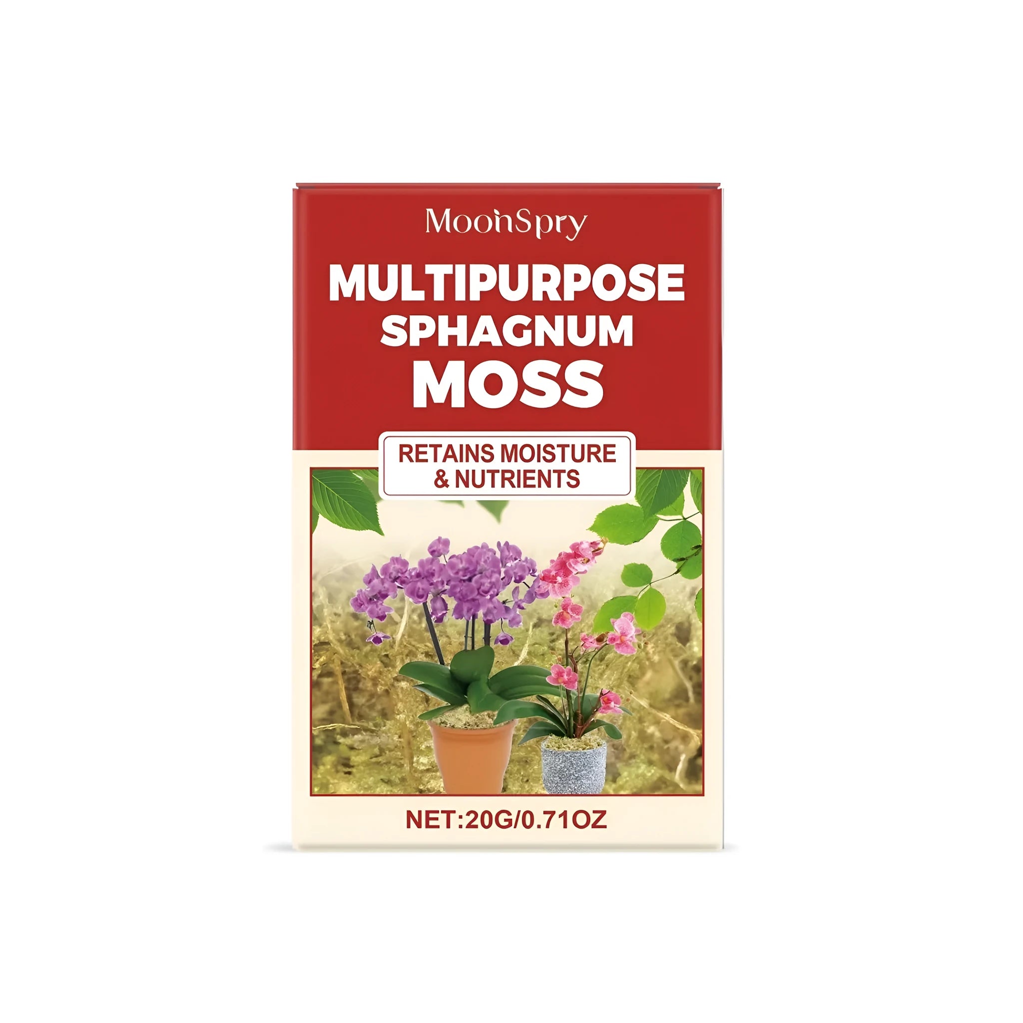 20g dried sphagnum moss pack for orchid potting and terrarium substrate