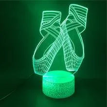 Ballet dancing shoes 3D LED night light with colour-changing display and remote control