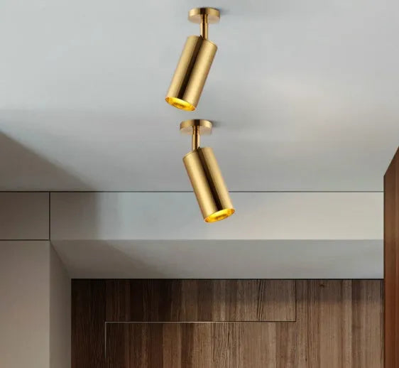 Nordic all-aluminium ceiling light with gold electroplated surface and LED light