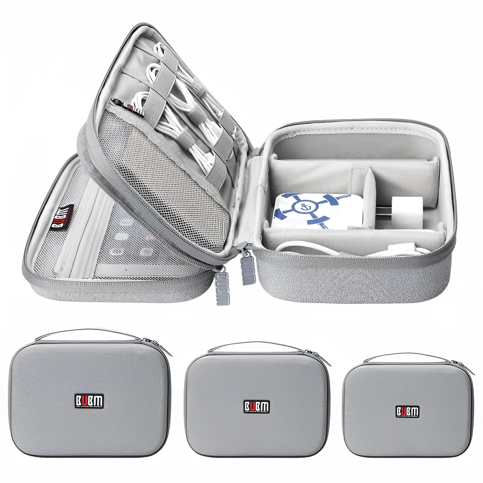 Black and grey EVA digital storage bags showing hand bag shape with carrying handle