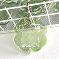 Acrylic four-leaf clover phone pendant keychain in blue and green colours