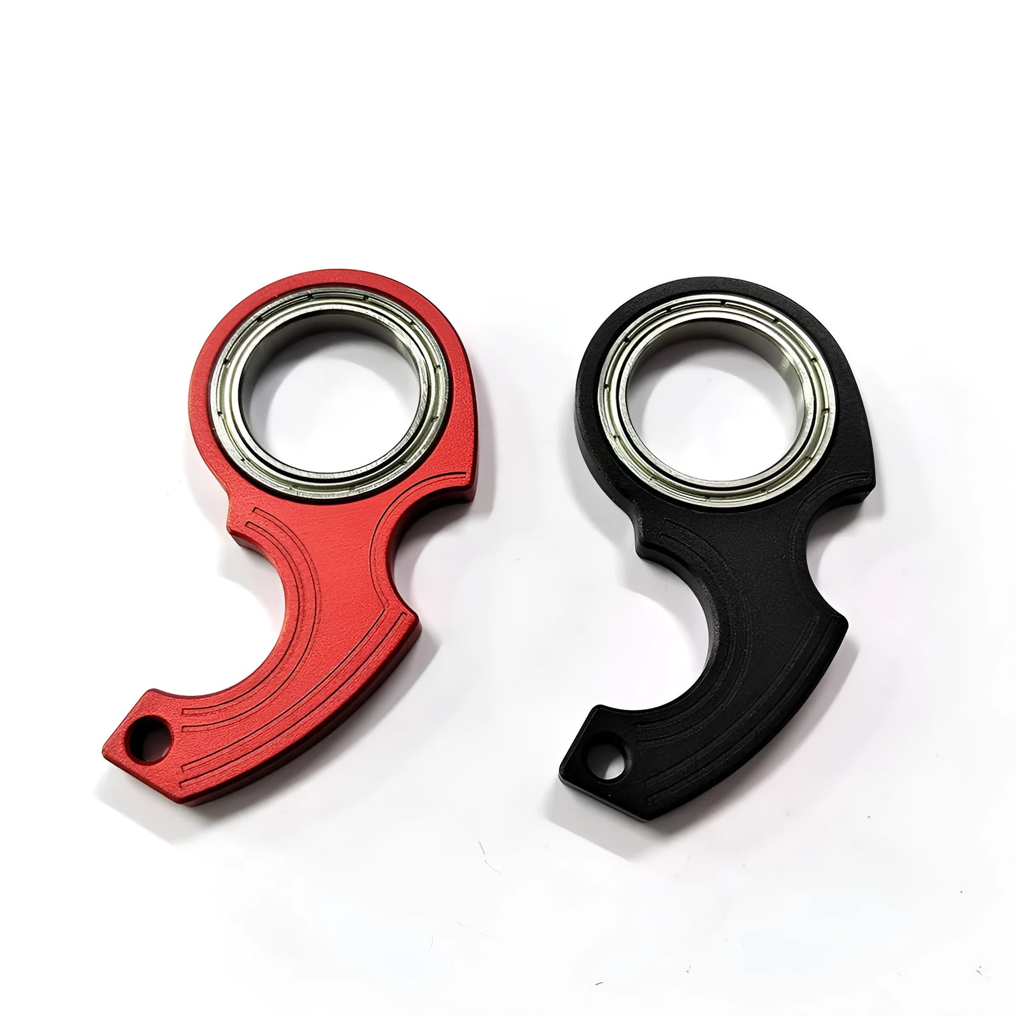 Metal texture rotating keychain in American style, 5x3.8mm, black colour with key ring