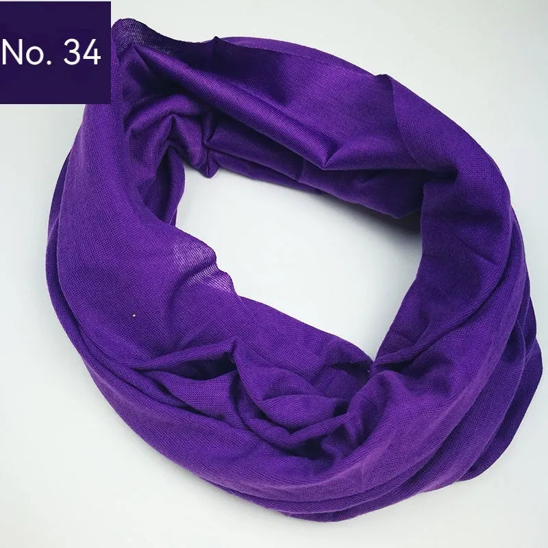 Seamless polyester headscarf for outdoor sports in various colours with free-size design