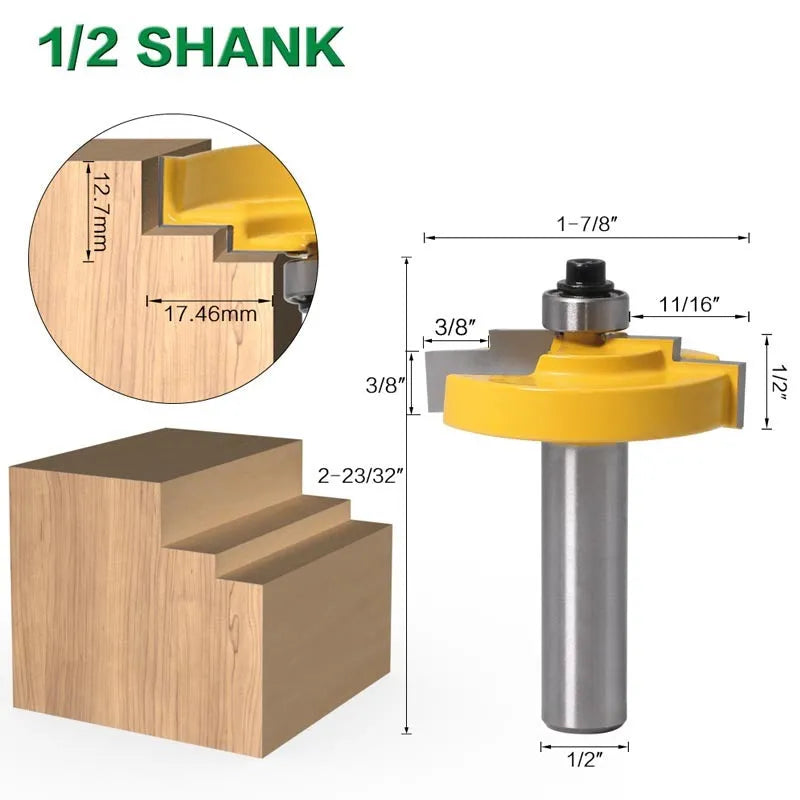 Carbide step cutter tool with 8mm round shank for woodworking