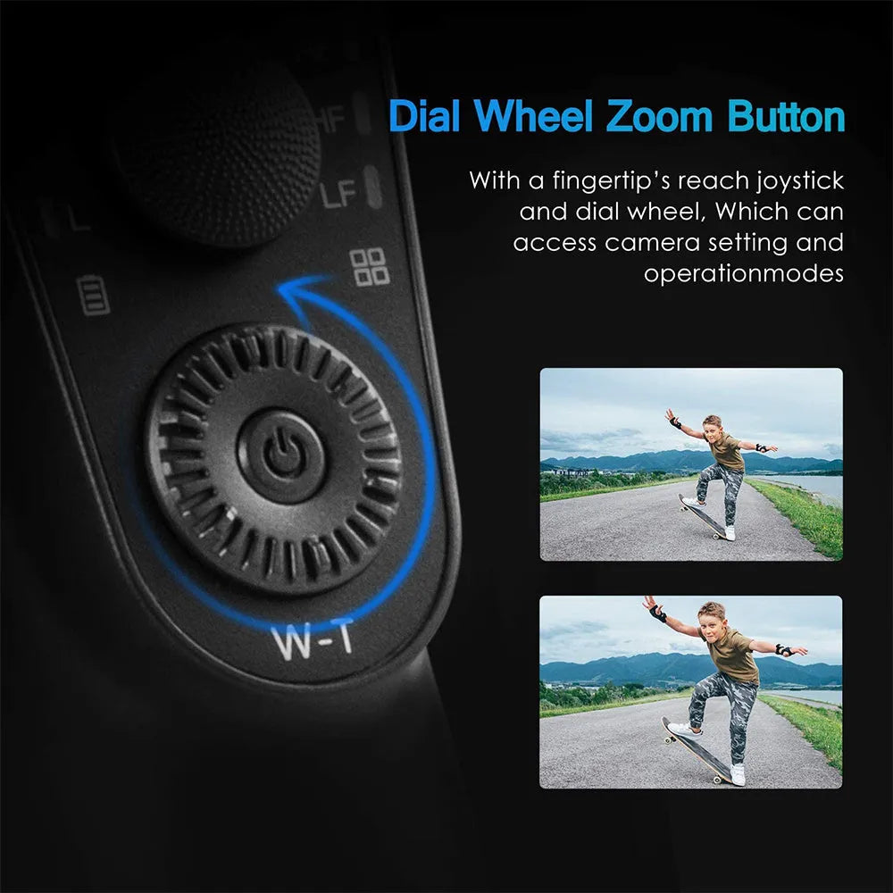 Black three-axis handheld gimbal stabilizer for mobile phones with tripod and cases
