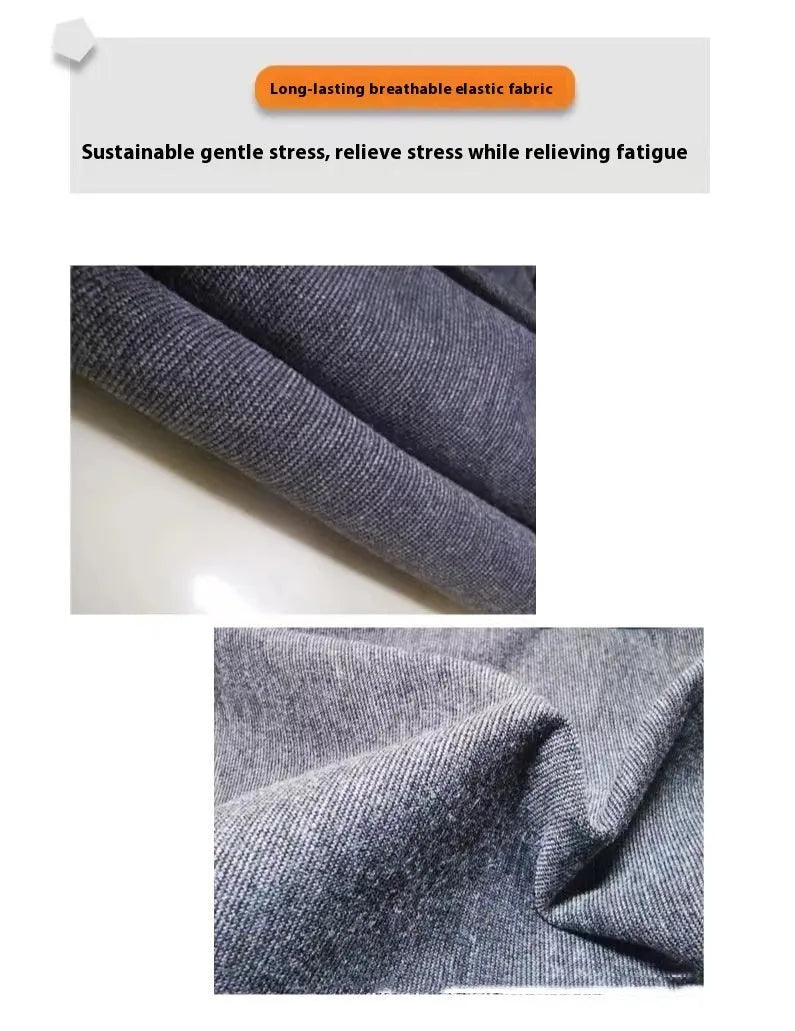 Heather grey dog anxiety vest or warm jacket on a size chart showing weights from under 4kg to over 50kg.