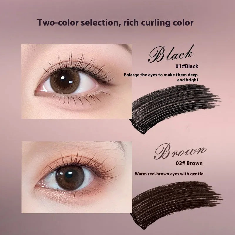 Long Curling Long-Lasting Mascara tube in Black or Brown shade.