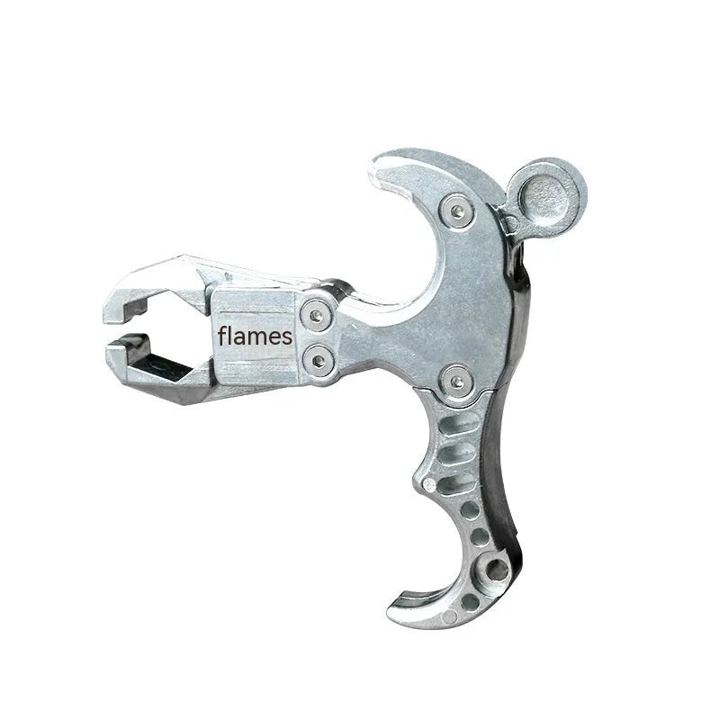 Zinc alloy two-axis release aid with harpoon clip for archery and bowfishing equipment