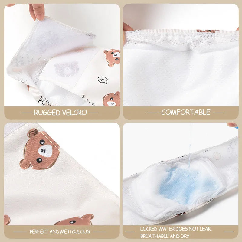 Reusable male dog diaper belly band with cartoon paw print design and elastic waistband