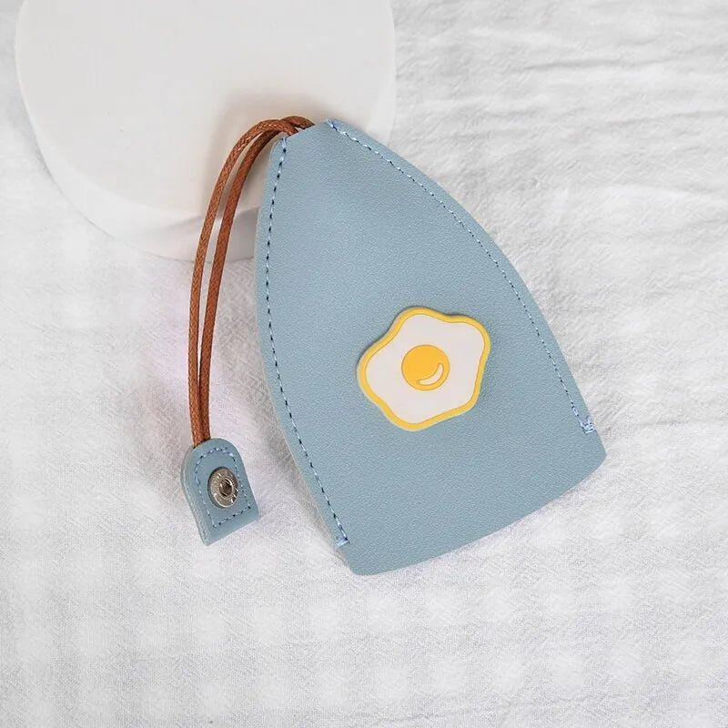 Cartoon design PU leather pull-out car key protector case showing colourful patterns