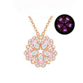 999 silver heart-shaped pendant clavicle chain with cross chain design in rose gold finish