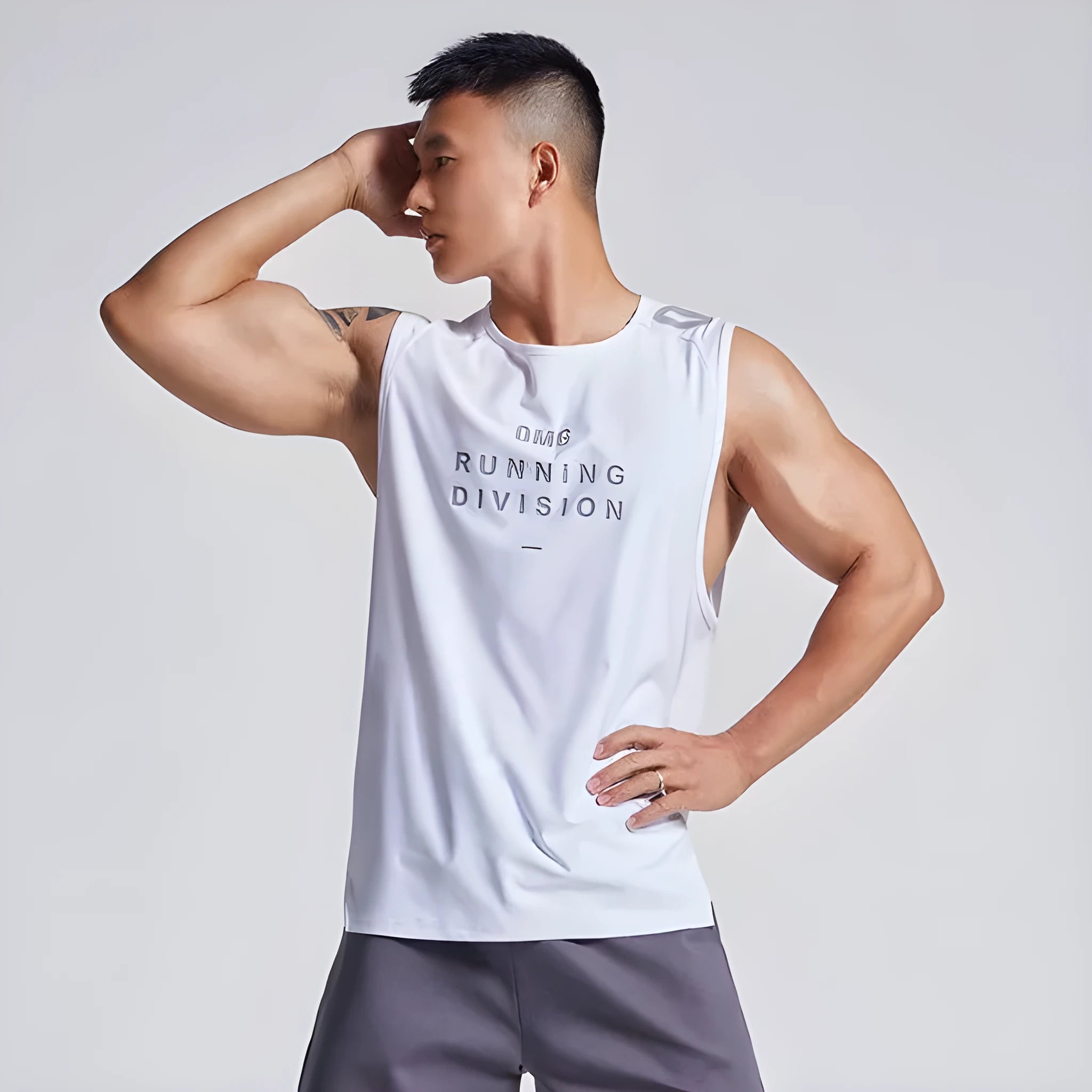 Men's lightweight mesh sports vest in black, available in multiple colours for summer fitness activities