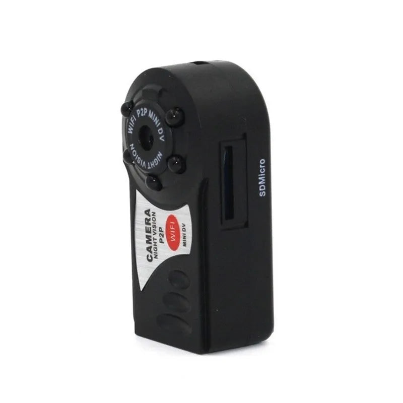 Black wireless security camera with 1.5-inch LCD screen and 16x optical zoom lens