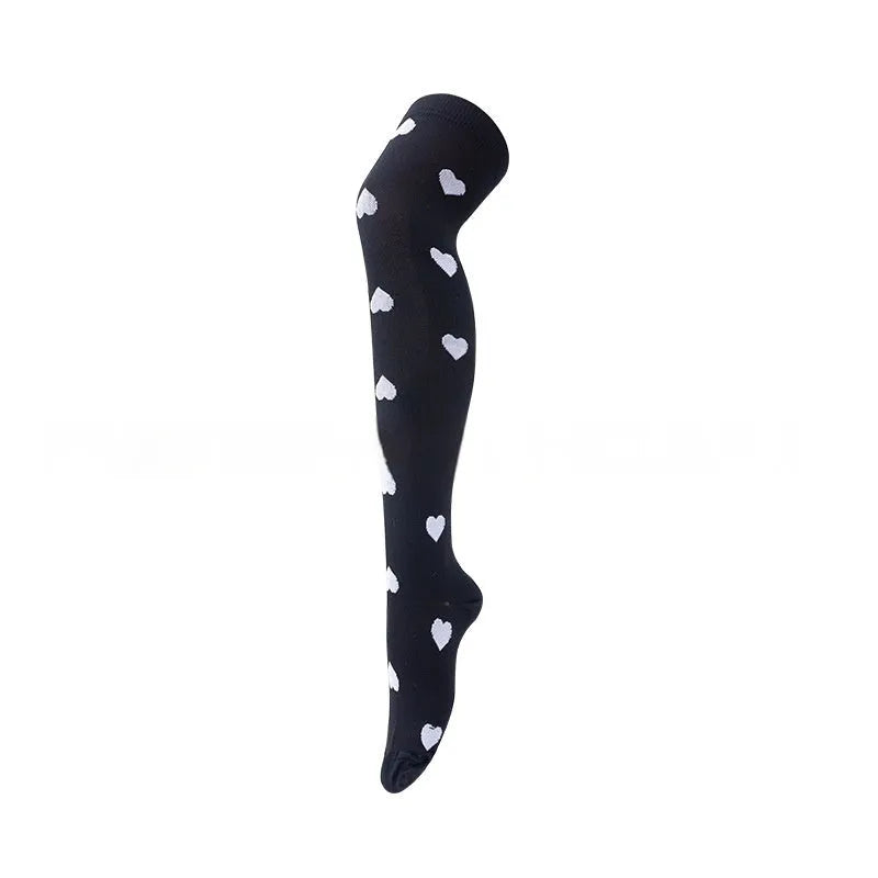 Outdoor sports running cycling long compression socks knee high quick dry polyester in multiple colours