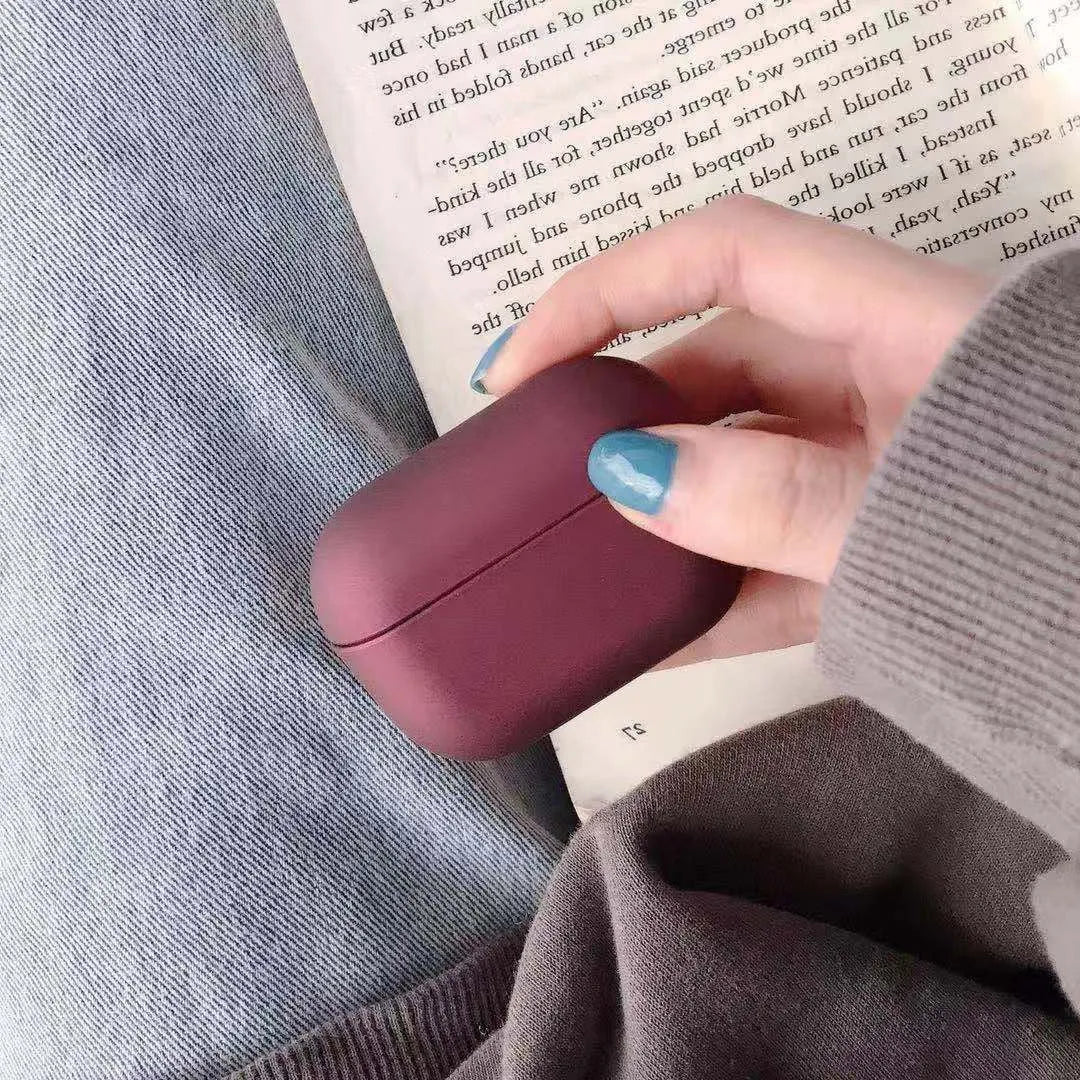 Plastic protective case for Apple AirPods Pro headphones shown in multiple colour options.